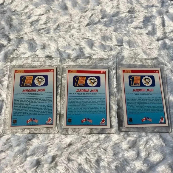 Jaromir Jagr Hockey Trading Card Score Card 428 set of 3 - Picture 2 of 4